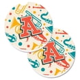 thumbnail image 1 of Carolines Treasures CJ2001-ACARC Lettre un Rétro Sarcelle Orange Instruments de Musique Initial Ensemble de 2 Tasse Titulaire Voiture Coaster, 1 of 1