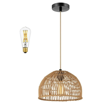 

Fovolat Rattan Chandelier|Rattan Light Fixture Rattan Lamp|Retro Rattan Pendant Light Farmhouse Decor Dining Room Living Room Kitchen Foyer Bedroom Hallway