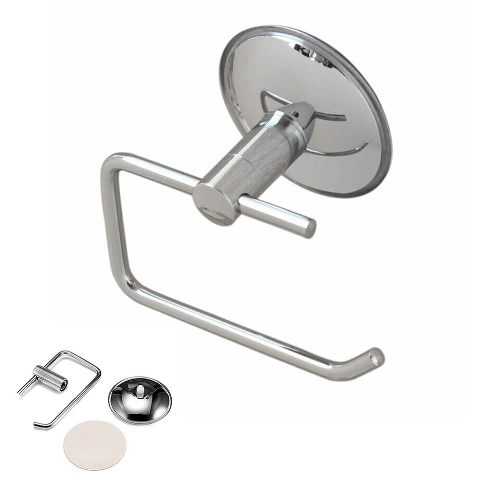 Bathroom Toilet Suction Cup Paper Roll Tissue Holder WallMounted