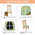thumbnail image 4 of Green Ethnic Paisley Pattern Seat Covers for Dining Room Chairs Set Of 4,Stretch Printed Washable Chair Seat Cover with Elastic Ties and Button,Removable Waterproof Couch Cushion Covers, 4 of 6