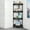 Black, variant on 4-Tier Corner Storage Cart - Rolling Bathroom Organizer with Drainage Holes, Space-Saving Shelf for Toiletries & Towels (Black/White, 31.5x13.6in)