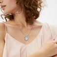 thumbnail image 4 of VAKKI Moon Necklace for Women 925 Sterling Silver Round Shaped Moonstone Pendant Necklaces with 18" Cable Chain, 4 of 5