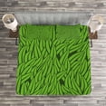 thumbnail image 3 of Ambesonne Green Quilted Bedspread Set 3 Pcs, Grass Growth Abstract, King Size, Lime Green Emerald, 3 of 3