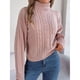 thumbnail image 5 of Suéter, suéter de cuello alto para mujer, punto cable, suéter, 5 of 6
