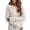 White, variant on Dpjklzsn Women's Cotton Knit Crewneck Sweater, Lace Trim Long Sleeve Pullover with Decorative Button Cuffs