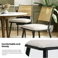 thumbnail image 2 of MAYEERTY White Dining Chairs Set of 2, Rattan Backrest, Metal Frame, Boucle Upholstery for Living Room, 2 of 7