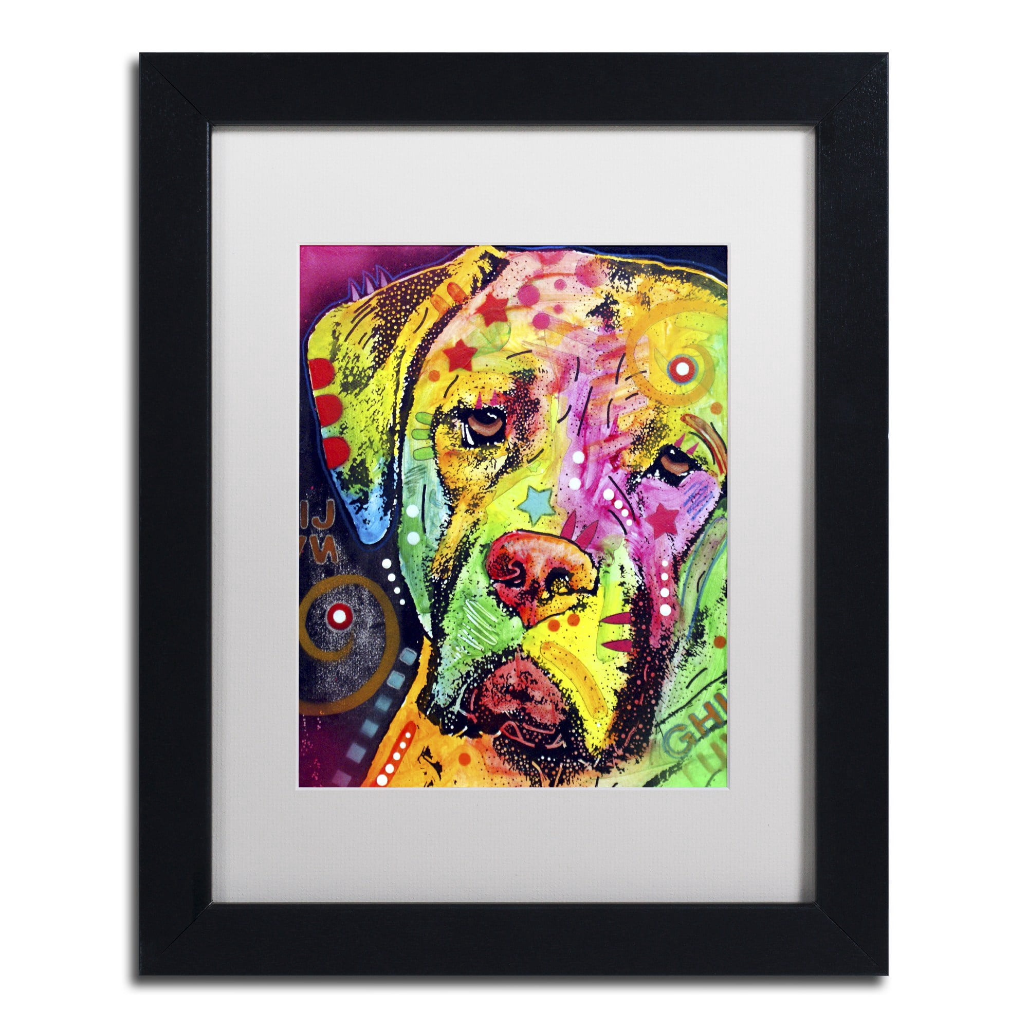 Trademark Fine Art "Mastiff II" Canvas Art by Dean Russo, White Matte, Black Frame