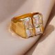 thumbnail image 3 of Irregular Square Zircon Rings For Women Stainless Steel Geometric Opening Ring Trend Wedding Party Fashion Jewerly Gift 2024, 3 of 5