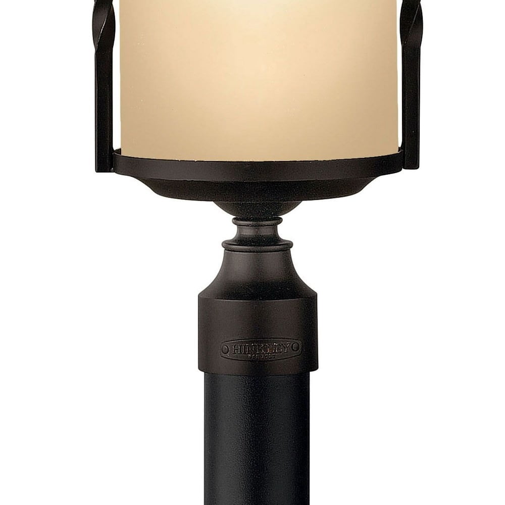 3 Light Large Outdoor Post Top or Pier Mount Lantern in Rustic Style 12 inches Wide By 23.75 inches High-Olde Black Finish-Clear Seedy Glass Color