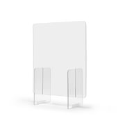 Portable Lightweight Sneeze and Cough Protective Plexiglass Shield Guard for Counters | (24" x 36" x 12") Clear Acrylic | Sales Counter/Reception Protection Barrier for Employers, Workers & Customers