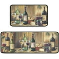 thumbnail image 1 of Wine Kitchen Rugs Set 2Pcs Non Skid Kitchen Floor Rug and Mat Waterproof Kitchen Runner Rug Standing Area Mat Carpets for Floor Decor 17"x47"+17"x30", 1 of 5