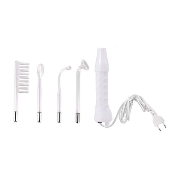 Varita de terapia de piel de alta frecuencia, 4 piezas, tubo de peine, eliminación de ácaros, tratamiento del acné, máquina facial para el cuidado facial