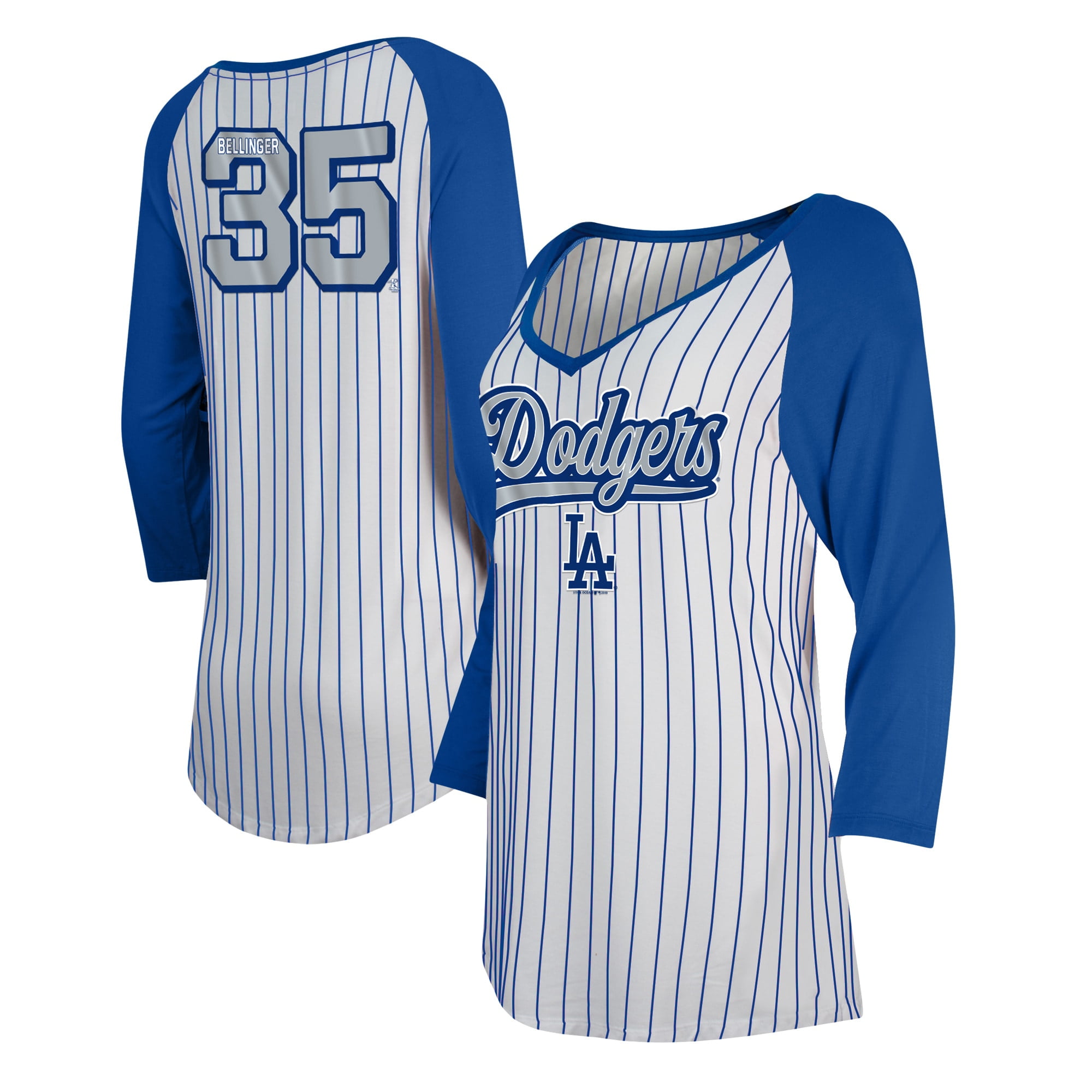 Cody Bellinger Los Angeles Dodgers 5th & Ocean by New Era Women's Player Pinstripe Raglan 3/4