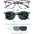 thumbnail image 3 of LifeArt Bifocal Reading Glasses, Transition Photochromic Dark Grey Sunglasses, Oval Frame, Computer Reading Glasses, Anti Glare (Blue Floral, +0.00/+2.75 Magnification), 3 of 6