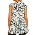 thumbnail image 4 of Women Ruffled Sleeve Button Closure Polka Dots Printed Pleated Shirt,S, 4 of 7