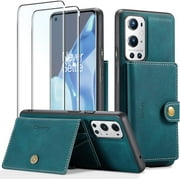 Designed for Oneplus 9 Pro Case, Leather Scratch Automatic Repair Technology Oneplus 9 Pro 5g Phone Case, with 2 Screen Protector and Detachable Wallet (Blue)