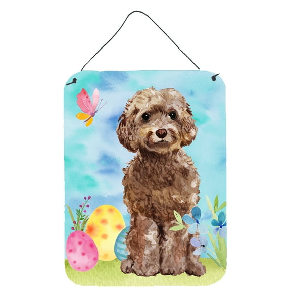 Brown Cockapoo Easter Wall or Door Hanging Prints