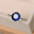 thumbnail image 3 of 2Ct Lab Created Blue Sapphire Engagement Solitaire Ring 14k White Gold Plated Round Cut, 3 of 5