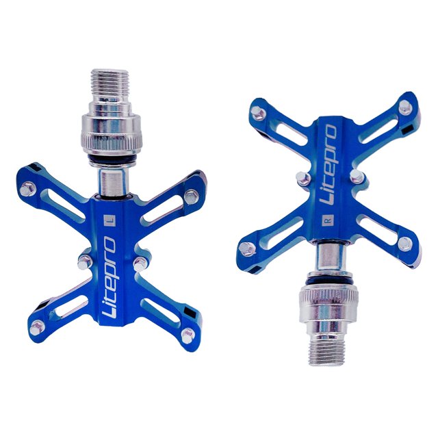 Pedales de bicicleta de montaña con rodamientos sellados de 9/16 ", pedales de plana para bicicleta en forma de X Azul Zulema Pedal de bicicleta ligero