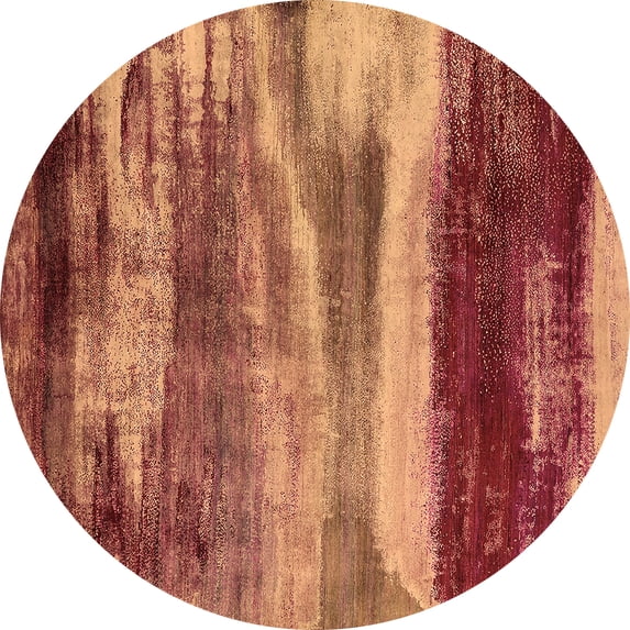 Ahgly Company Indoor Round Oriental Brown Industrial Area Rugs, 8' Round