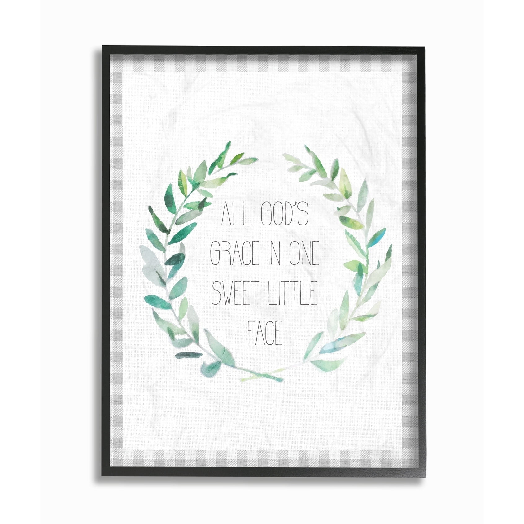 Stupell All Gods Grace in One Sweet Little Face Wreath Framed Art, 11 x 14, Design By Artist Daphne Polselli 11 x 14