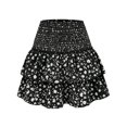 thumbnail image 5 of Women's High Waist Ruffle Skirt Tiered Short Skirt with Shorts Underneath, 5 of 8