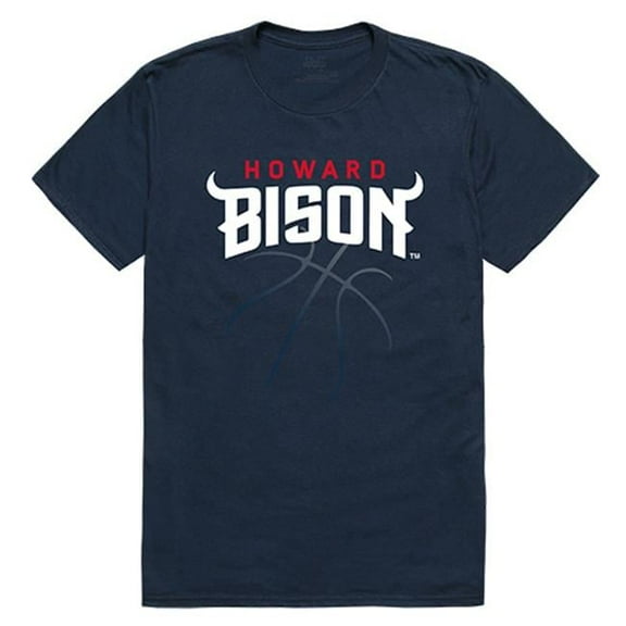 W Republic Apparel 510-171-BGT-02 Basketball Tee, Howard University, Navy - Medium