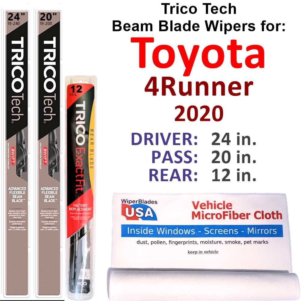 2020 Toyota 4Runner Beam Blade Wipers (Set of 3) w/Rear Wiper