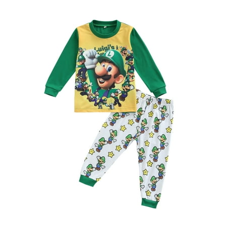 

Sunisery Kid Pajamas Cartoon Long Sleeve Round Neck Sweatshirt Trousers
