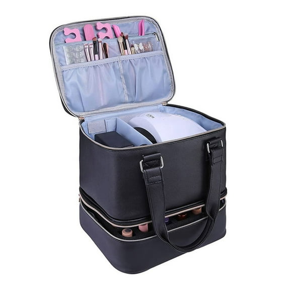 COOLHOOD NailPolish Bag Storage Case for NailTech Detachable Double Layer Carrying Bag Holds 30 Bottles NailPolish