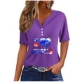 thumbnail image 2 of Fiudx Ofertas y Liquidaciones Blusa de Manga Corta Estampada a La Moda para Mujer, Blusas Informales con Cuello En V, 2 of 4