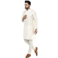 thumbnail image 5 of SKAVIJ Kurta Pajama Set for Men Art Silk Party Wear Dress Blue L, 5 of 6