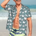 thumbnail image 4 of Uemuo Funny Chicken Printed Regular Fit Short Sleeve Casual Hawaiian Shirt for Men,Aloha shirt,Tropical shirt,Floral print shirt,Vacation Beach shirt-Medium, 4 of 9