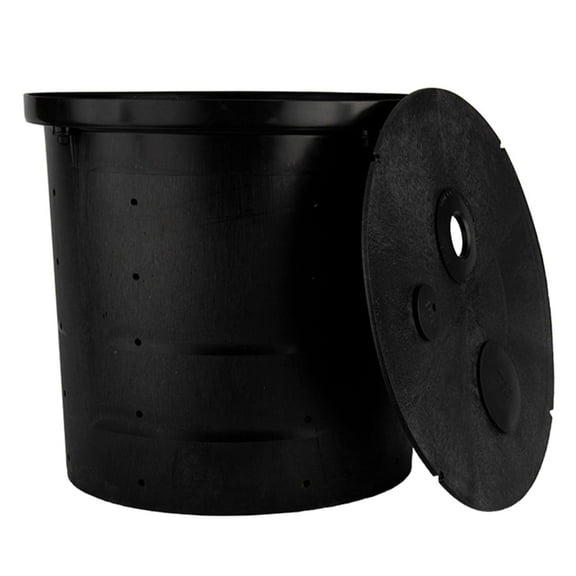 Sump Pump Basin with Lid - 20 Gallon Capacity, 18" x 22" - Perforated Sump Pump Bucket With 48 Drilled Holes - Sump Basin for Crawl Spaces, Yards, Patios and Driveways