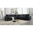 thumbnail image 6 of Miekor Furniture Oversized Length117.2''*Width 117.2'' Modular Sectional Sofa Couches Set ,Corduroy Upholstered Deep Seat Comfy Sofa For Living Room,Dark Gray BS9197, 6 of 6