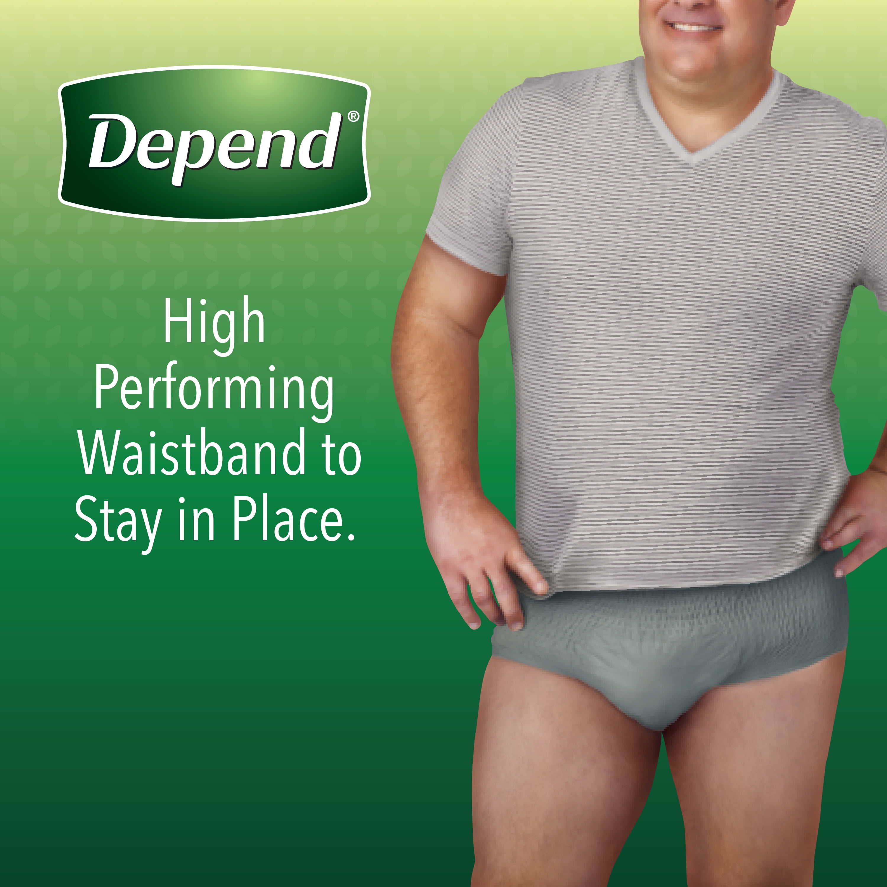 Depend Fresh Protection Disposable Underwear Male Waistband Style Large, 53745, Maximum, 56 Ct