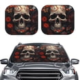 thumbnail image 2 of Vsdgher Vintage Butterfly Flower Skull Print Car Windshield Sun Shade, Reflective Sunshade Window Sunshade Sun Visor Protector Fit for Cars,Trucks,SUVs-Large, 2 of 6
