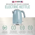 thumbnail image 3 of Haden Brighton Electric Kettle, Cordless 1.7L Hot Water Retro Boiler, Sky Blue, 3 of 12