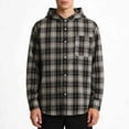 thumbnail image 1 of Ceisia Men's Oversize Hooded Plaid Shirt (Polyester-Cotton) Multi-Pattern for Spring/Summer Gift, 1 of 9