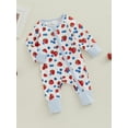 thumbnail image 3 of Canis Long Sleeve Strawberry/Flower Print Romper for Baby Girls/Boys, 3 of 8