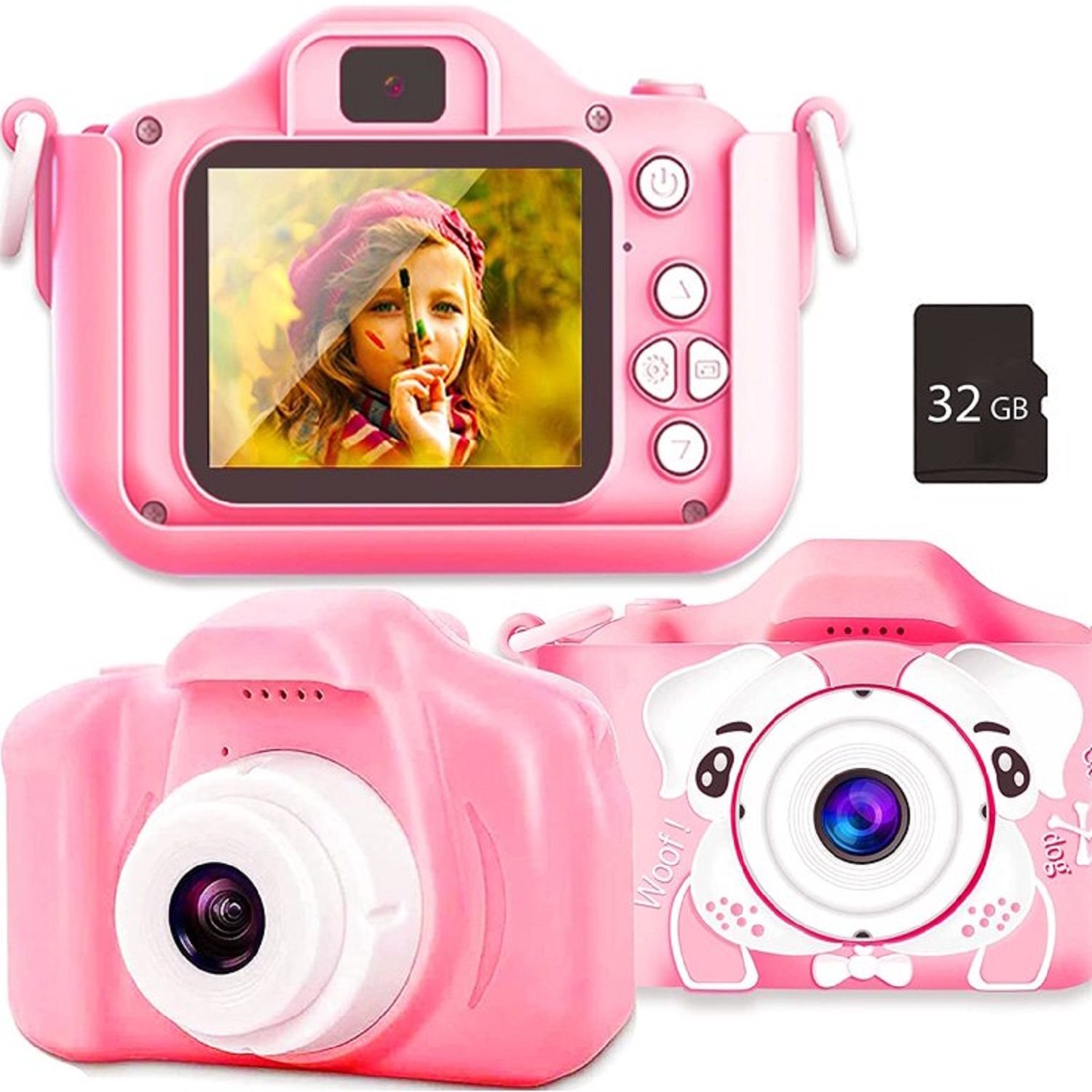 SZDUDU Kids Camera 3-8 Years, 1080P Kids Video Cameras with 32GB SD ...