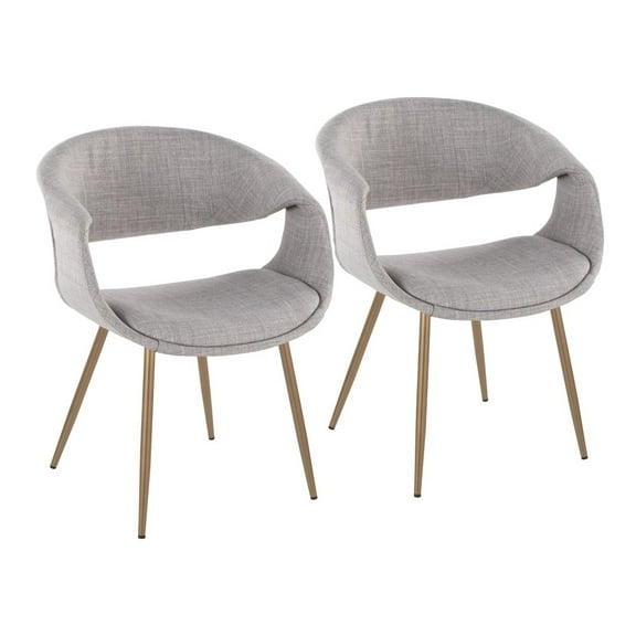 LumiSource Curvo Upholstered Chair - Set of 2