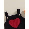 thumbnail image 6 of FEORJGP Infant Baby Boys Girls Newborn Valentine Clothes Overalls Sleeveless Heart Pocket Corduroy Rompers Suspender Jumpsuit Ribbed Bodysuit, 6 of 9