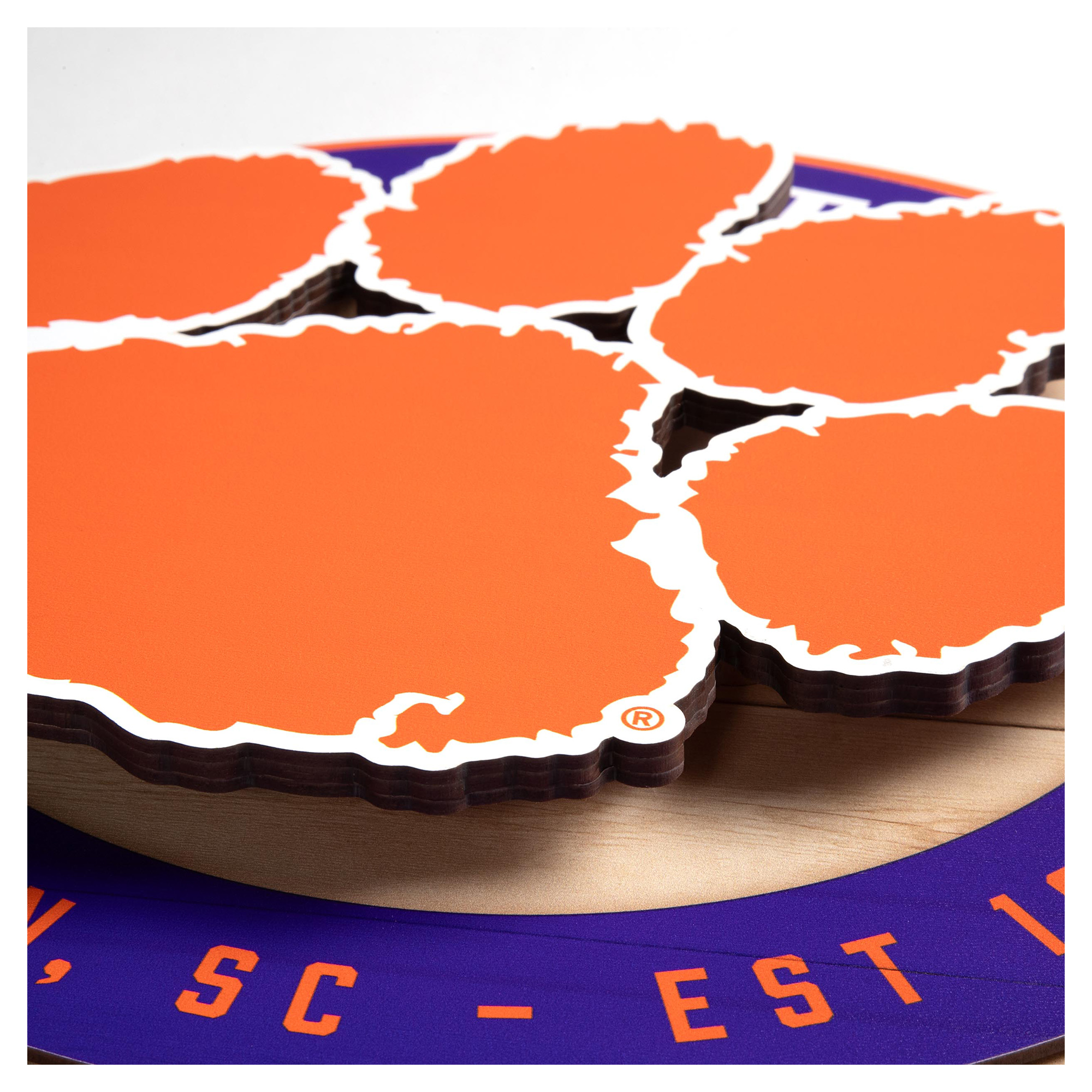 IDNA Clemson Tigers 15" x 15" 3DX Logo Circle Backer Wall Art