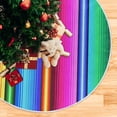 thumbnail image 5 of FMSHPON Colorful Stripes Xmas Christmas Tree Skirt Stand Mat for Holiday Party Decoration Indoor Outdoor 48 inches, 5 of 6