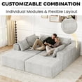 thumbnail image 6 of 137 inch U-Shaped Sectional Sofa, Cloud-Like Big Modular Couch with Chaise, No Assembly Required, High Density Foam Never Sags, Soft Corduroy Fabric Sofa for Large Space, (White), 6 of 14