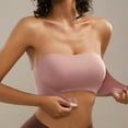 thumbnail image 6 of Strapless Bras for Women，Women's Solid Color Backless Sexy Seamless Push-Up Beautiful Back Underwear Everyday Bras Pink S, 6 of 7