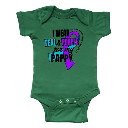 

Inktastic Suicide Prevention I Wear Teal and Purple for My Pappy Gift Baby Boy or Baby Girl Bodysuit