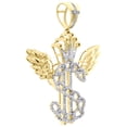 thumbnail image 2 of 10K Yellow Gold Diamond Cuban Link Dollar Sign Flying Wings 1.90" Pendant 1/2 CT, 2 of 6