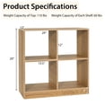 thumbnail image 3 of Costway Kids Toy Storage Organizer 4-Cube Wooden Display Bookcase with Anti-toppling Device Natural, 3 of 10